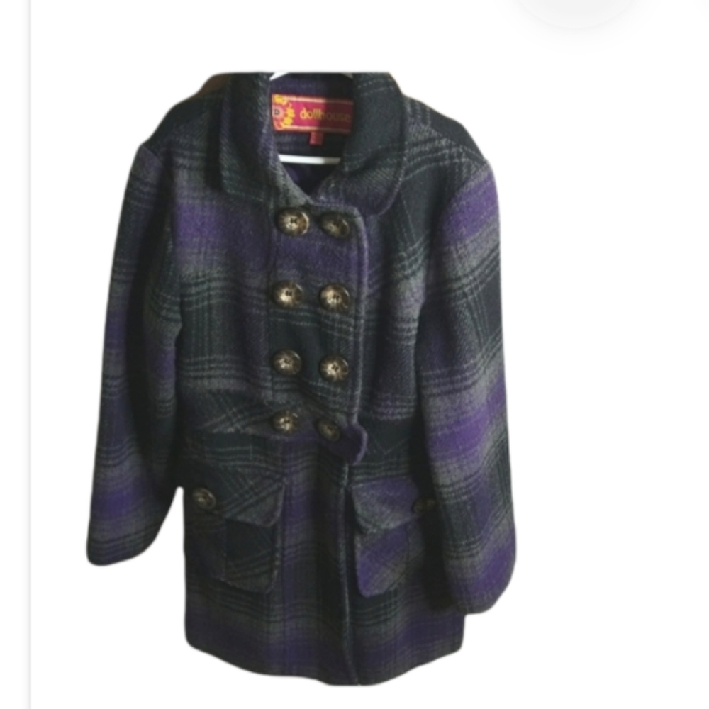 Dollhouse Girls Plaid Coat Size 10-12